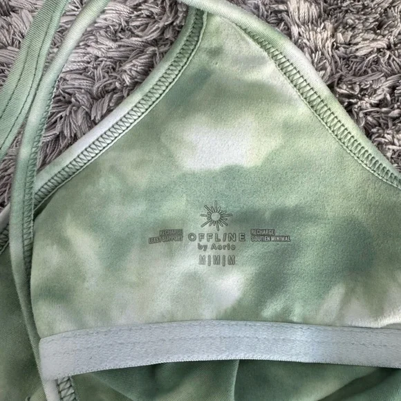 Aerie Green Tie-Dye Halter Crop Top - Picture 4 of 5